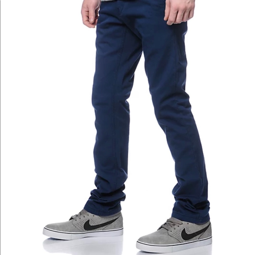 Free World Drifter Slim Straight Chino Pants Navy